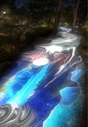 世解の水面プロジェクションマッピング